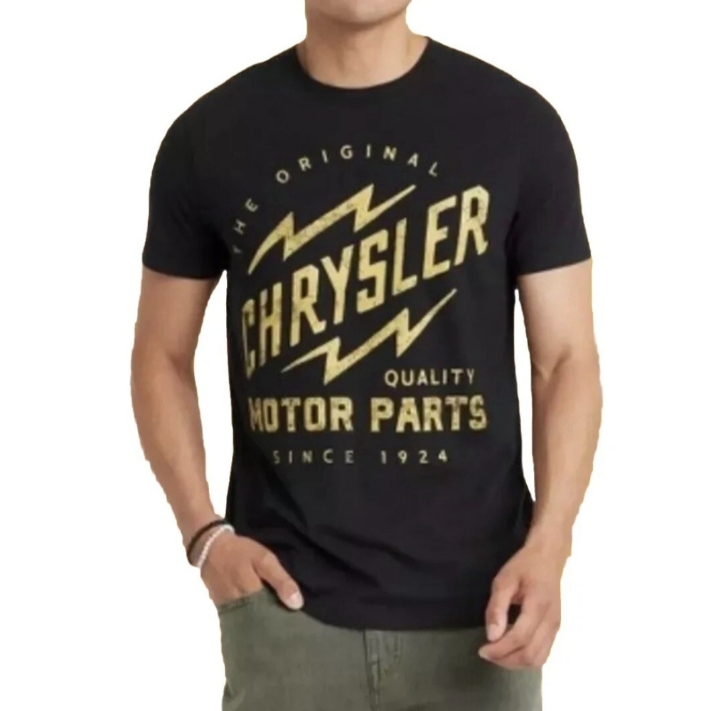 Goodfellow & Co Chrysler Motor Graphic T-Shirt Black Size Medium NWT CH-3268